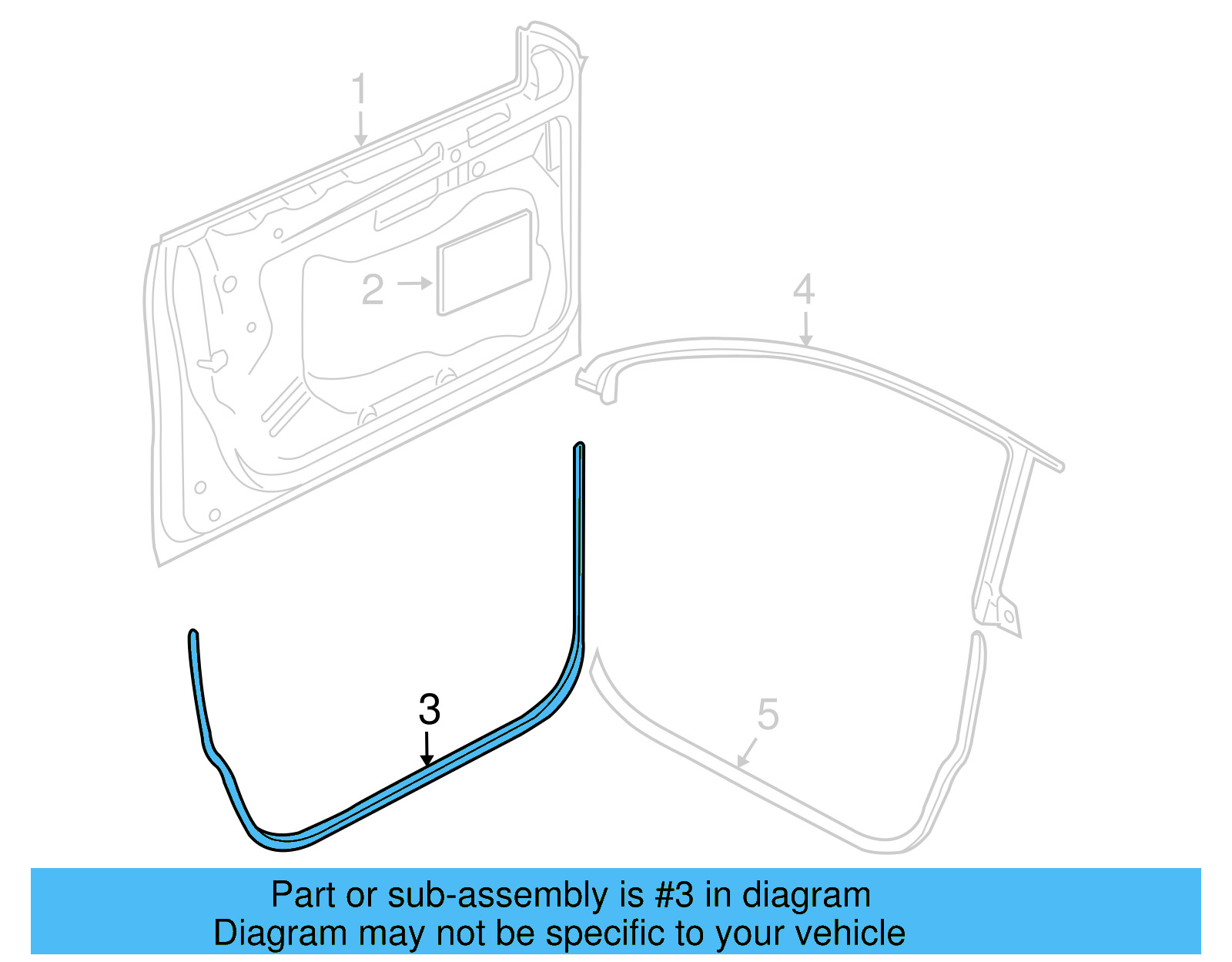Door Weather 3C8-837-701-B-5AP - View 6
