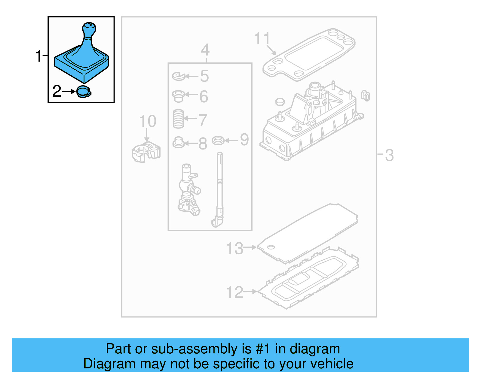 Shift Knob 5K0-711-113-K-YMD - View 3
