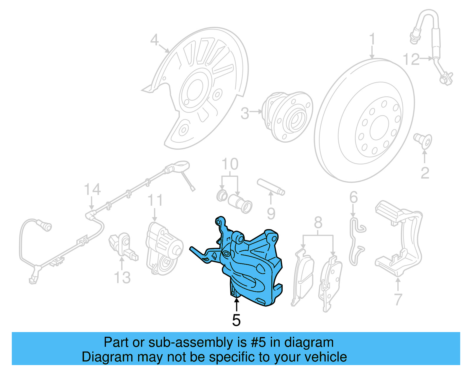 Disc Brake Caliper 3Q0-615-423-F-SL7 - View 2