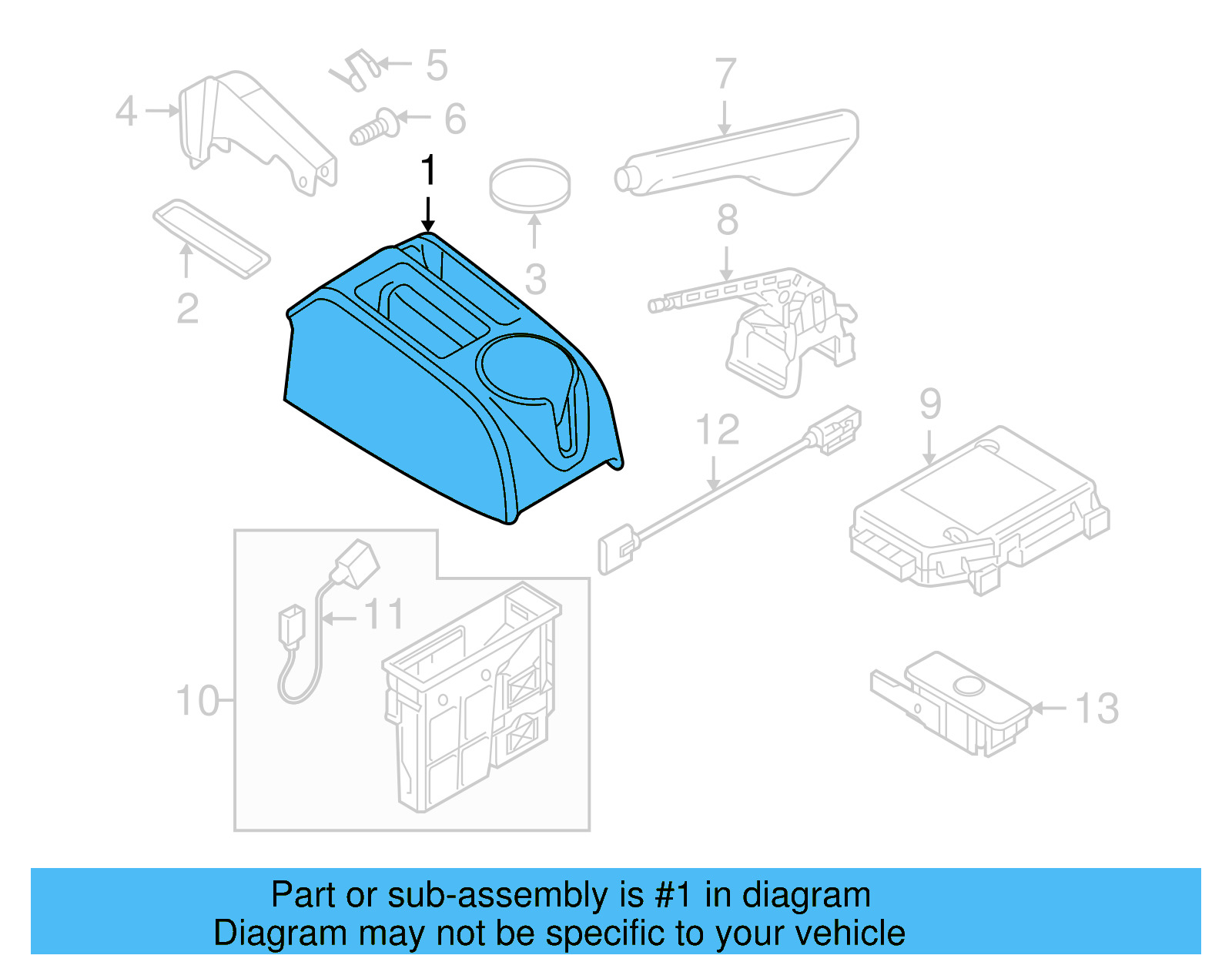 Rear Console 1K0-863-323-P-82V - View 13