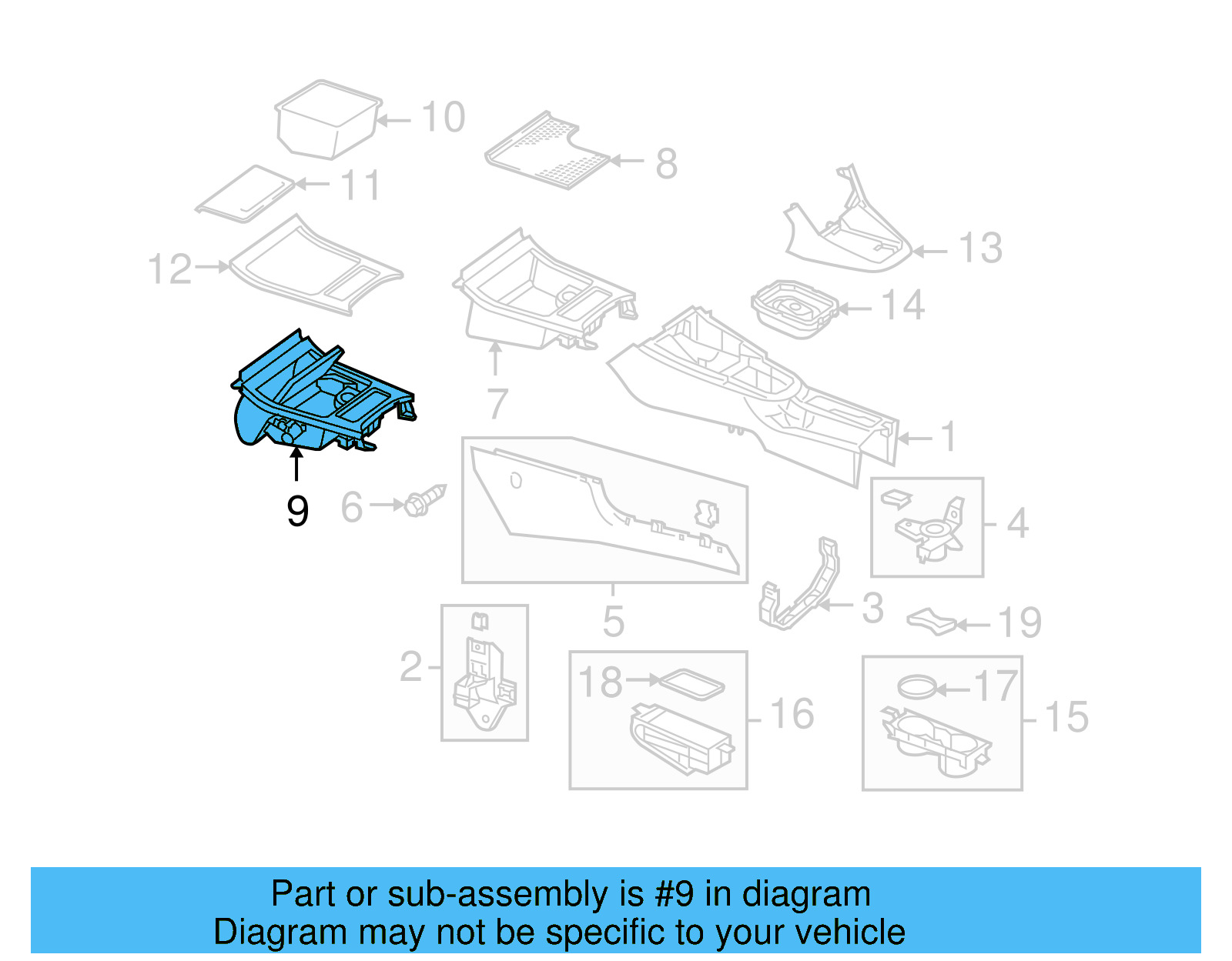 Storage Tray 5K0-857-961-9B9 - View 12
