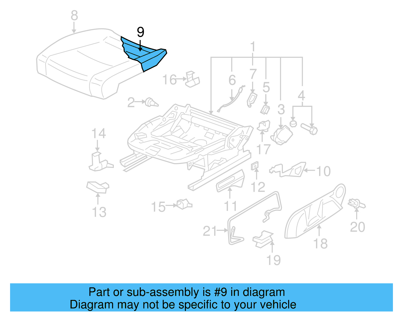 Seat Cushion Pad 1K0-881-375-AK - View 18