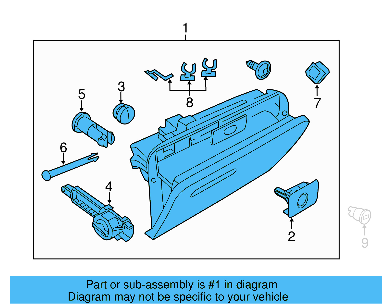 Glove Box Assembly 5C1-857-097-G-82V - View 7