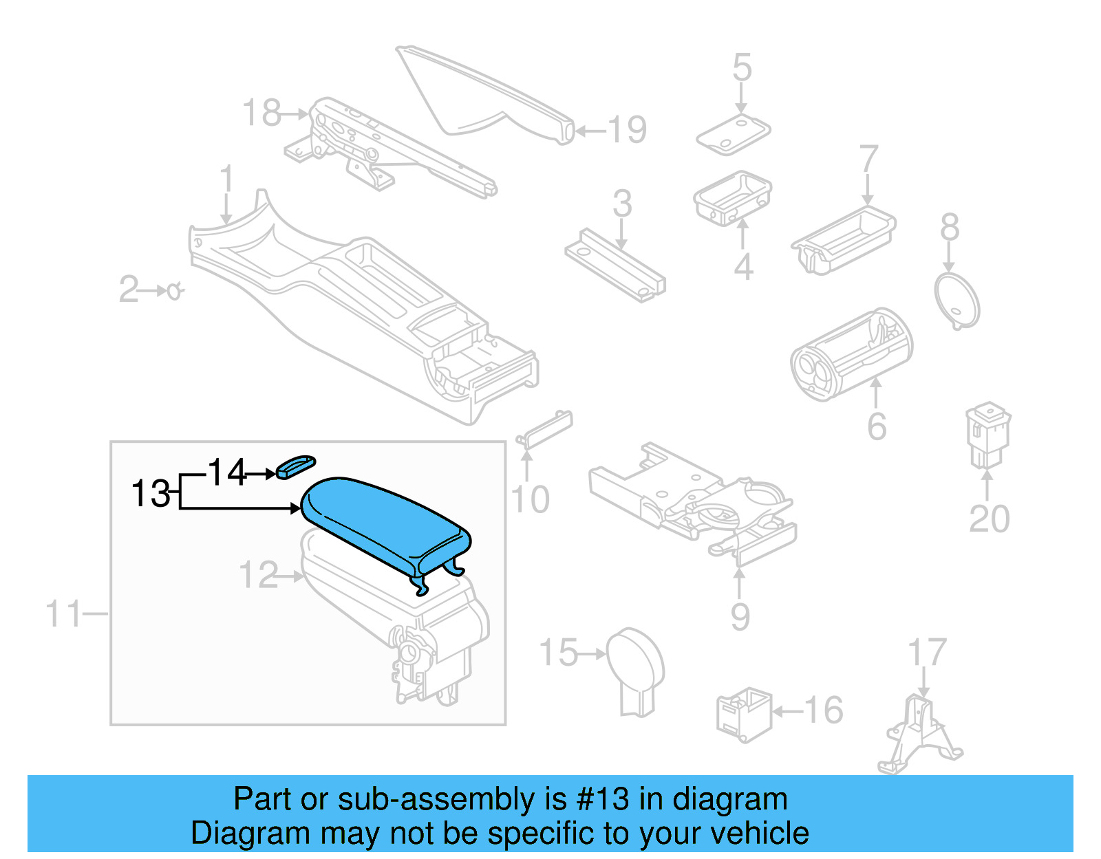 Armrest Pad 1K0-864-245-B-TGP - View 3