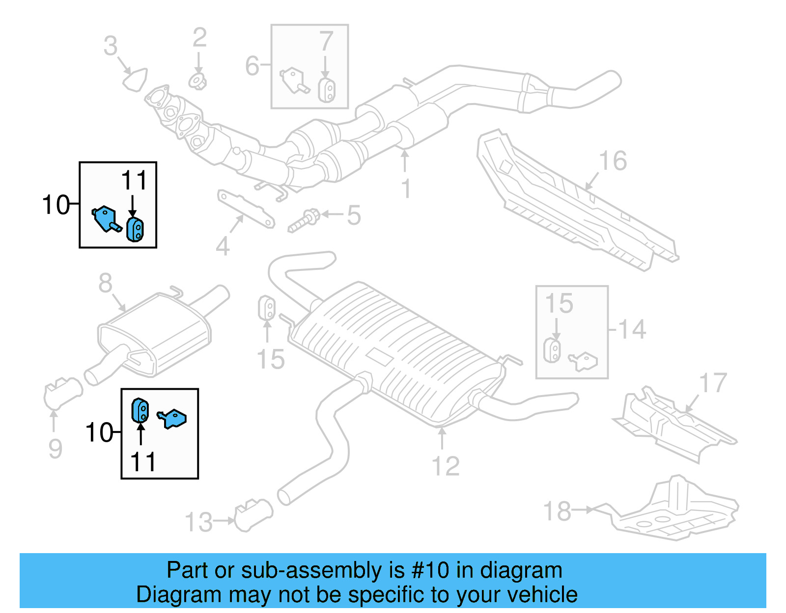 Exhaust System Hanger Bracket 3QF-253-144-A - View 11