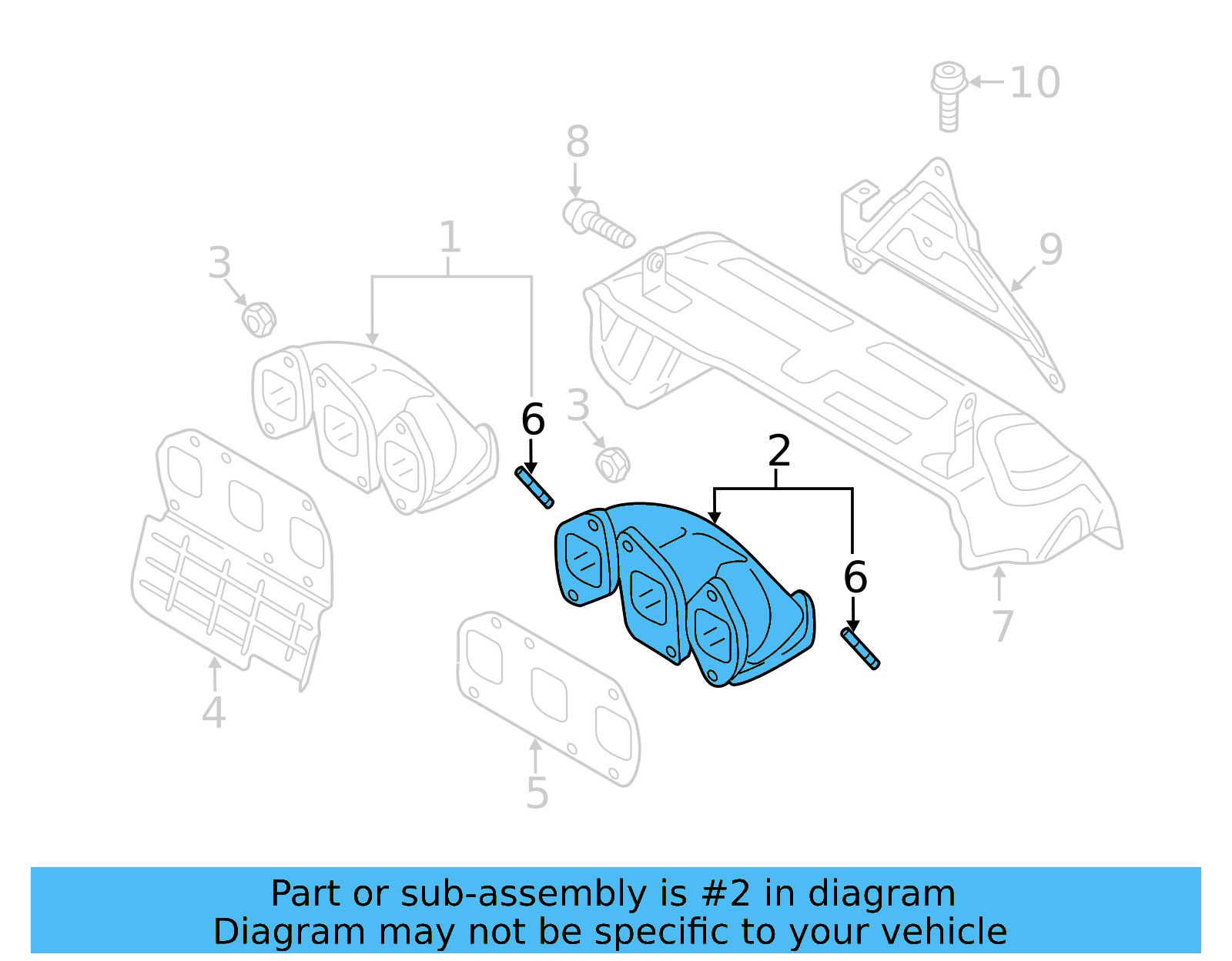 Exhaust Manifold 03H-253-032-E - View 11