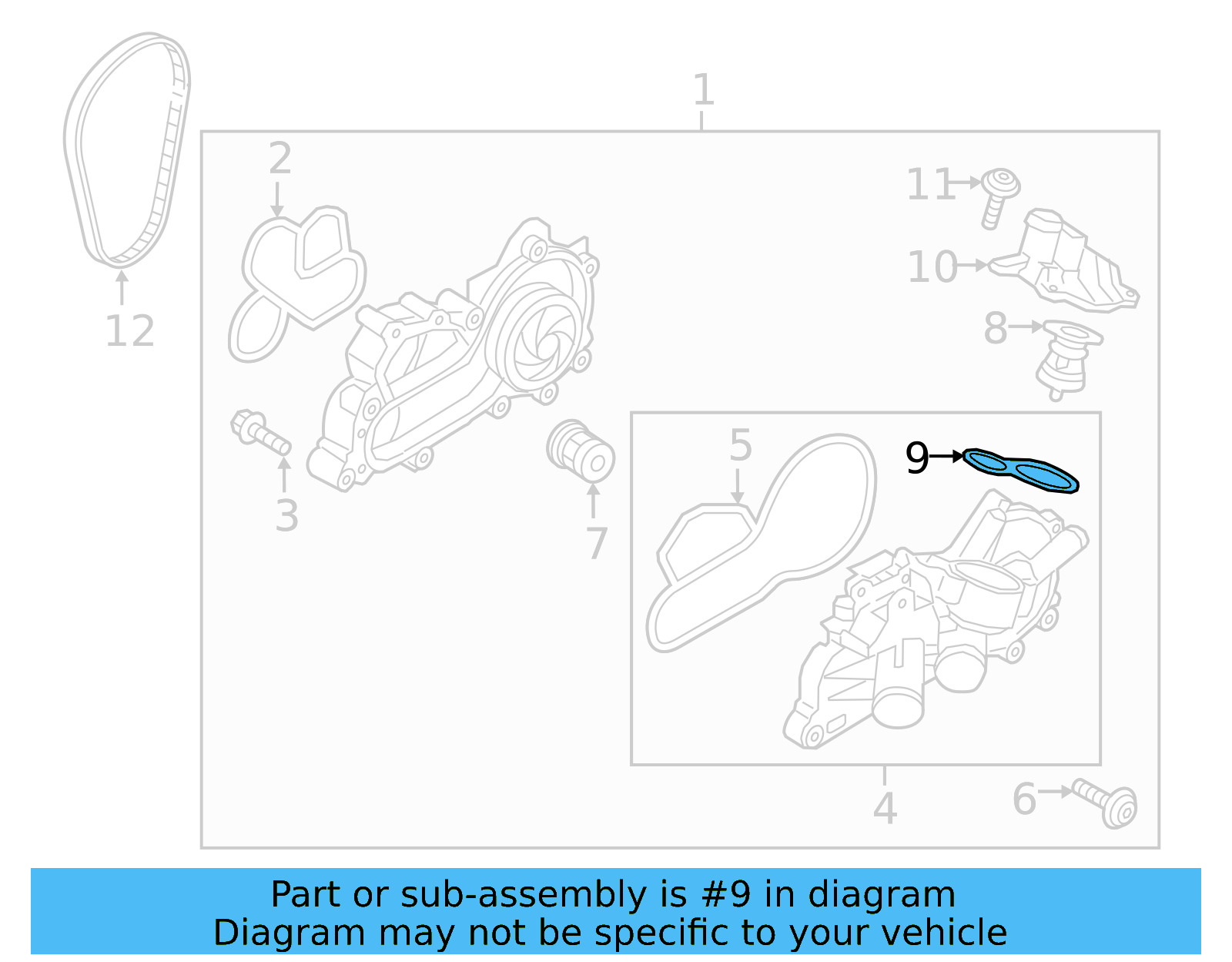 Thermostat Upper Seal 04E-121-119-D - View 6