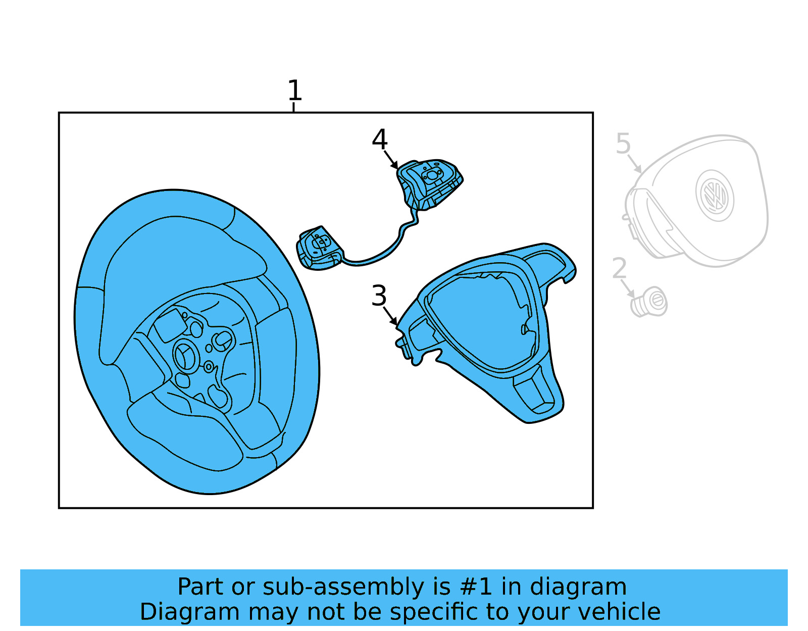 Steering Wheel 3QF-419-091-S-E74 - View 3