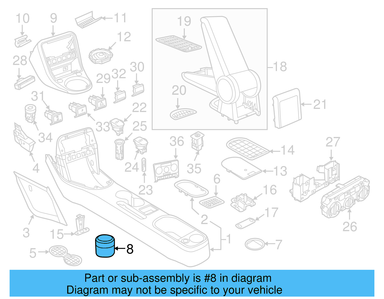 Ashtray 5N0-857-961-B-82V - View 13