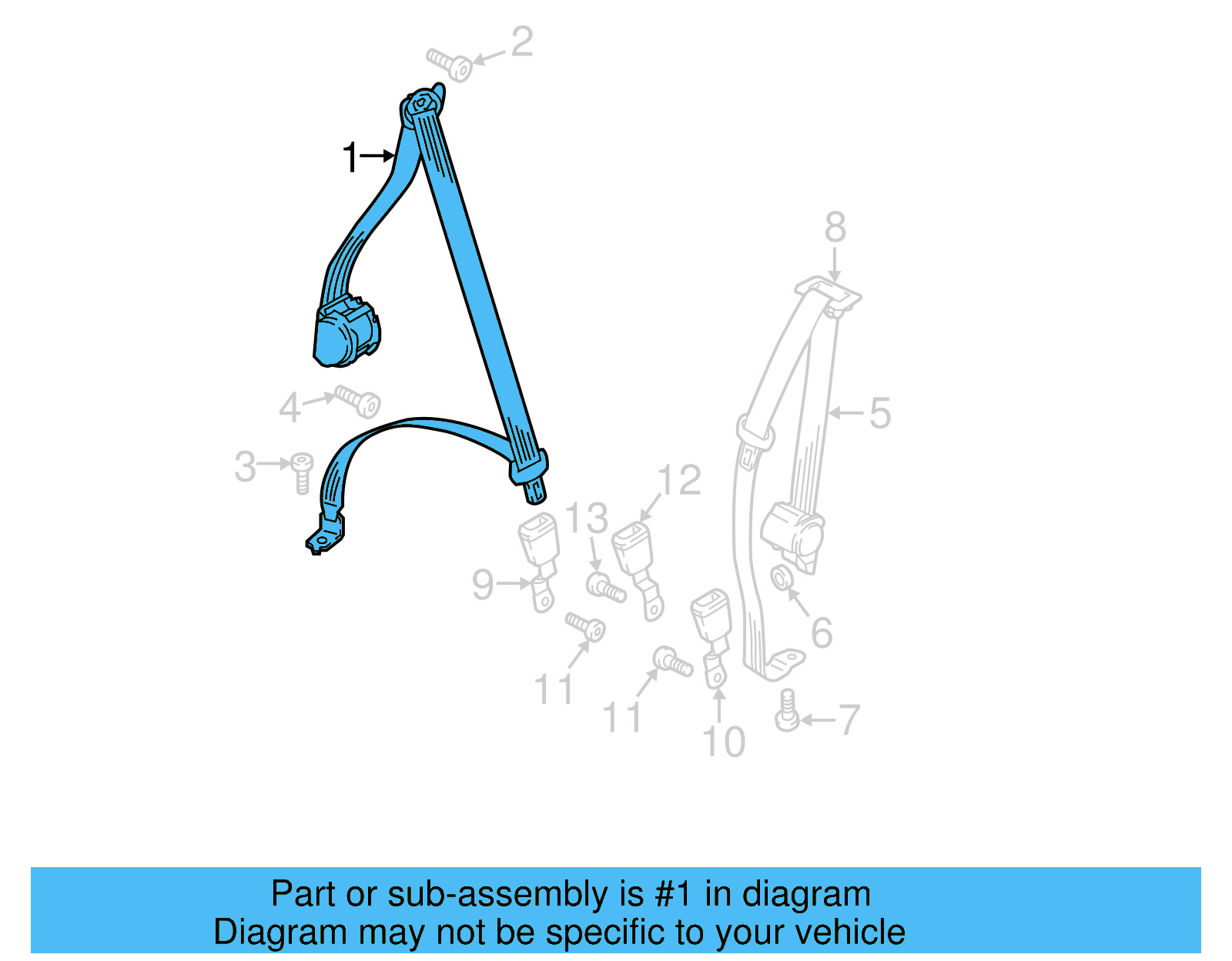 Lap & Shoulder Belt 3CN-857-806-RAA - View 7