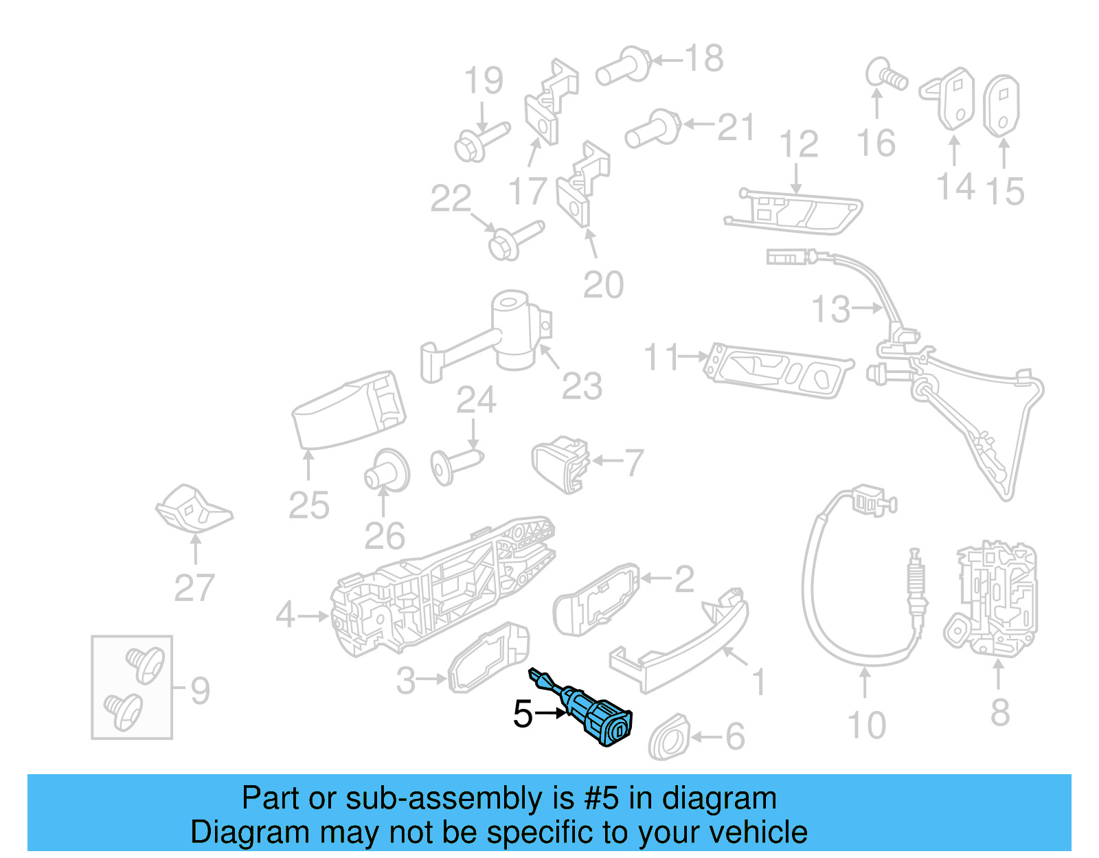 Lock Cylinder 107-837-167-BR - View 8
