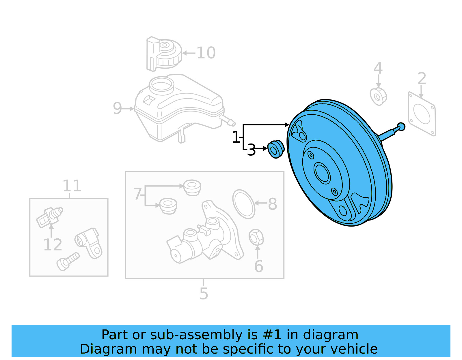 Brake Booster 561-614-106-E - View 6