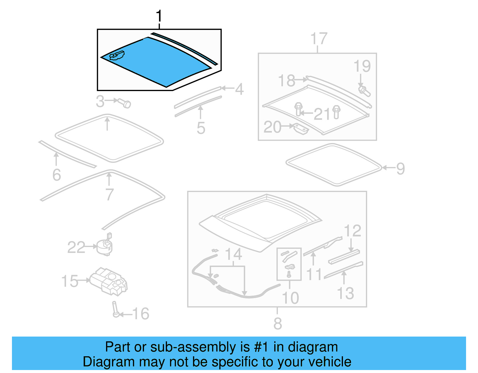 Sunroof Glass 3C8-877-051-A - View 5