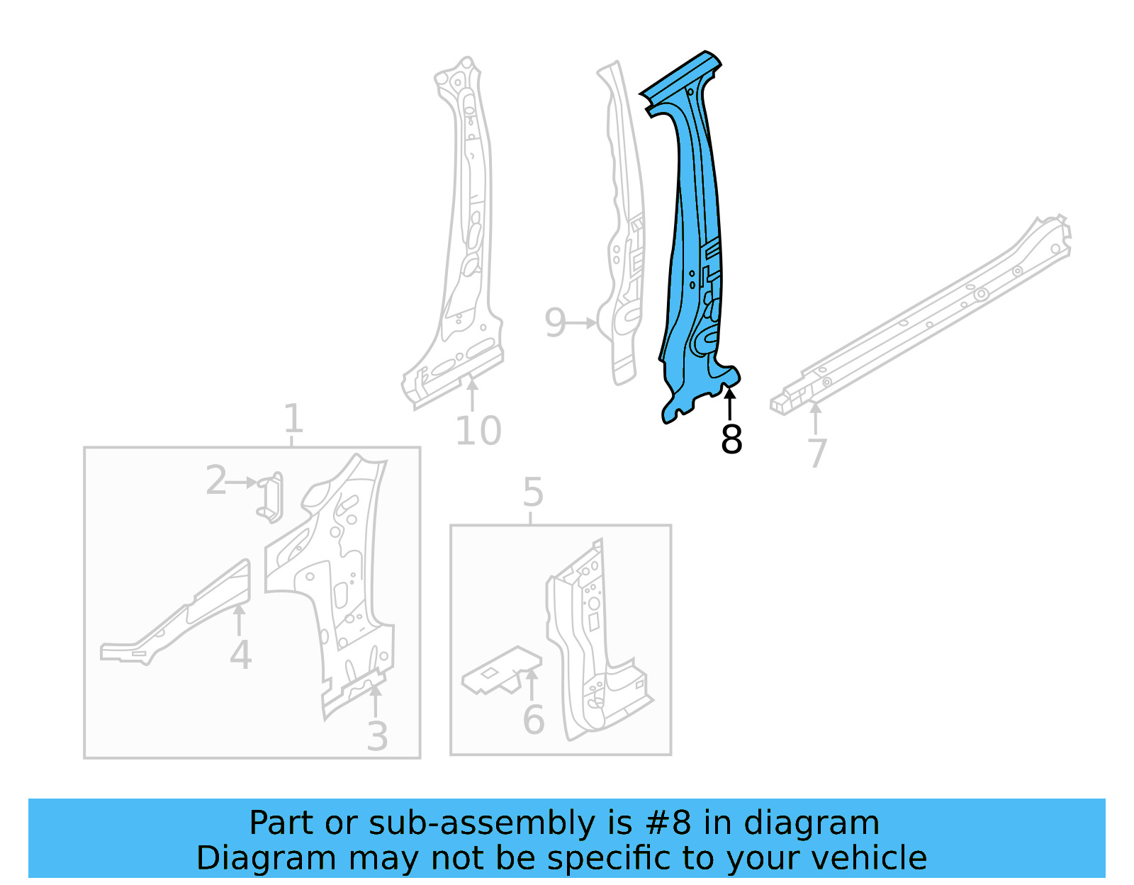 Center Pillar Reinforced 17A-809-219-C - View 4