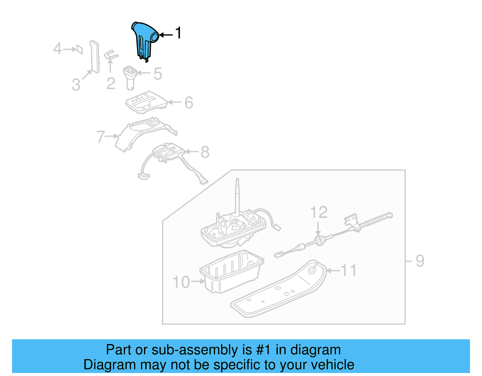 Shift Knob 3D1-713-141-A-2M8 - View 5