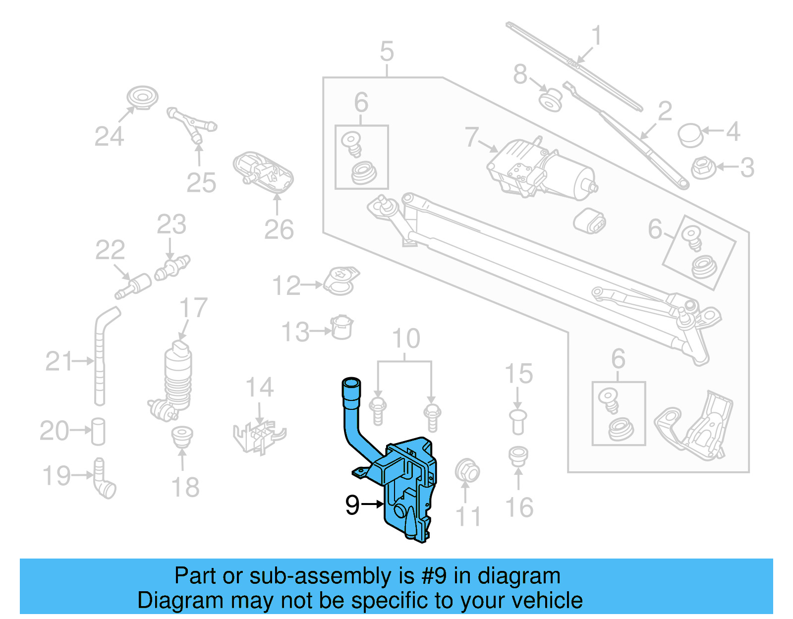 Washer Reservoir 5N0-955-453-G - View 5