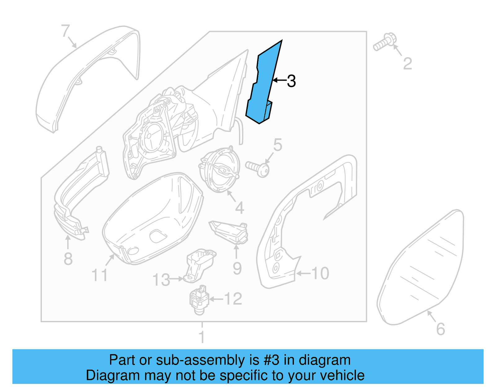 Mirror Assembly Seal 3CN-857-934 - View 5