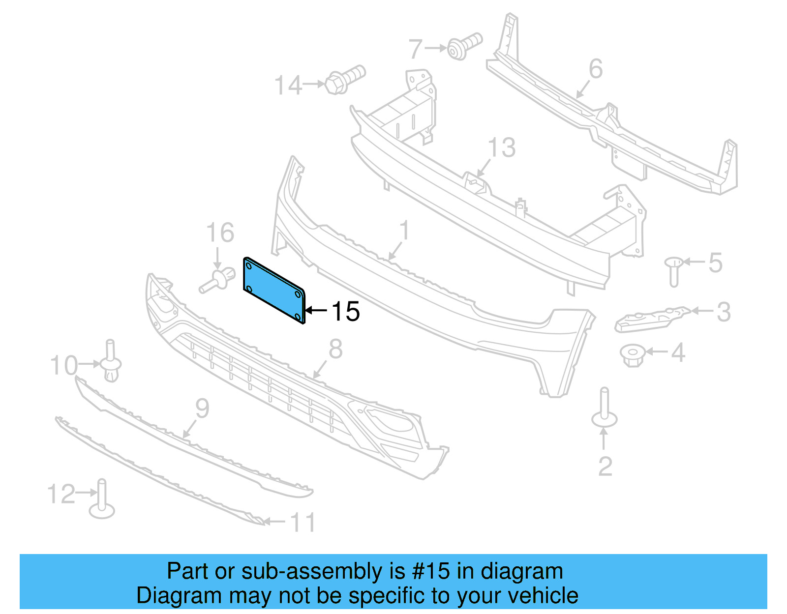 License Bracket 3CN-807-287-9B9 - View 2