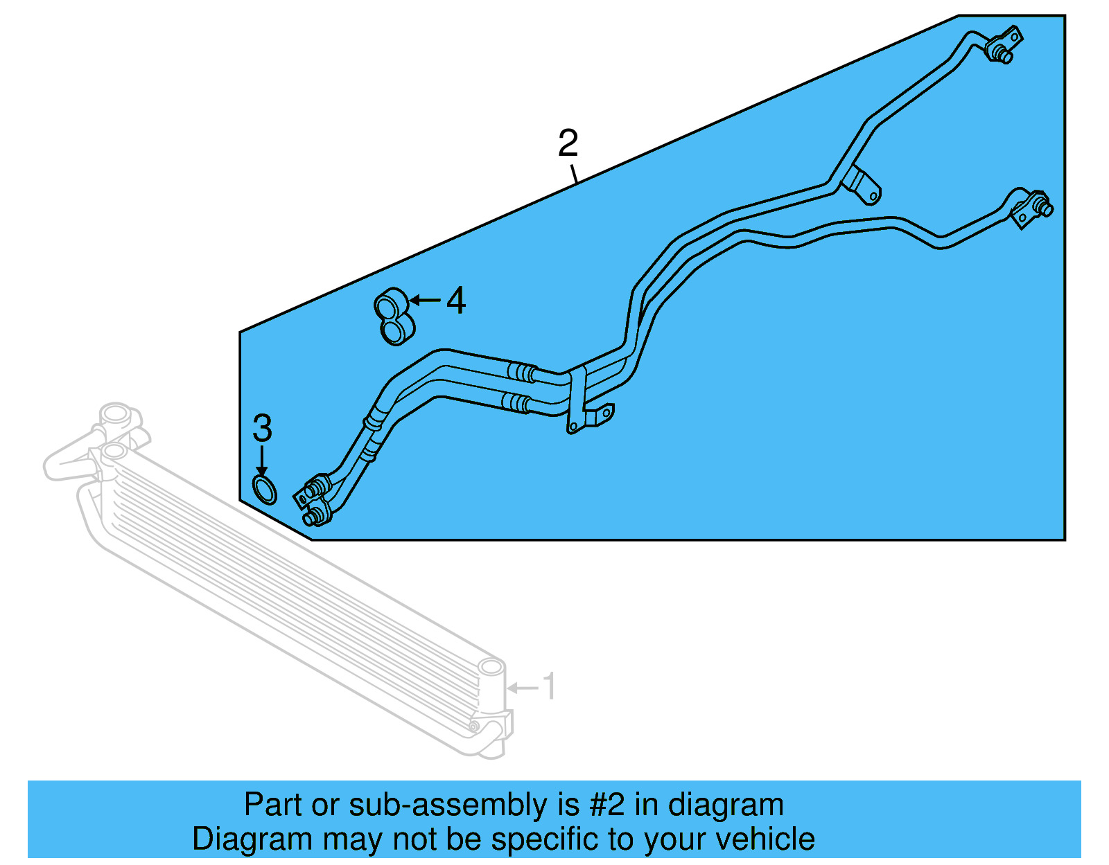 Automatic Transmission Oil Cooler Hose Assembly 7P0-317-801-C