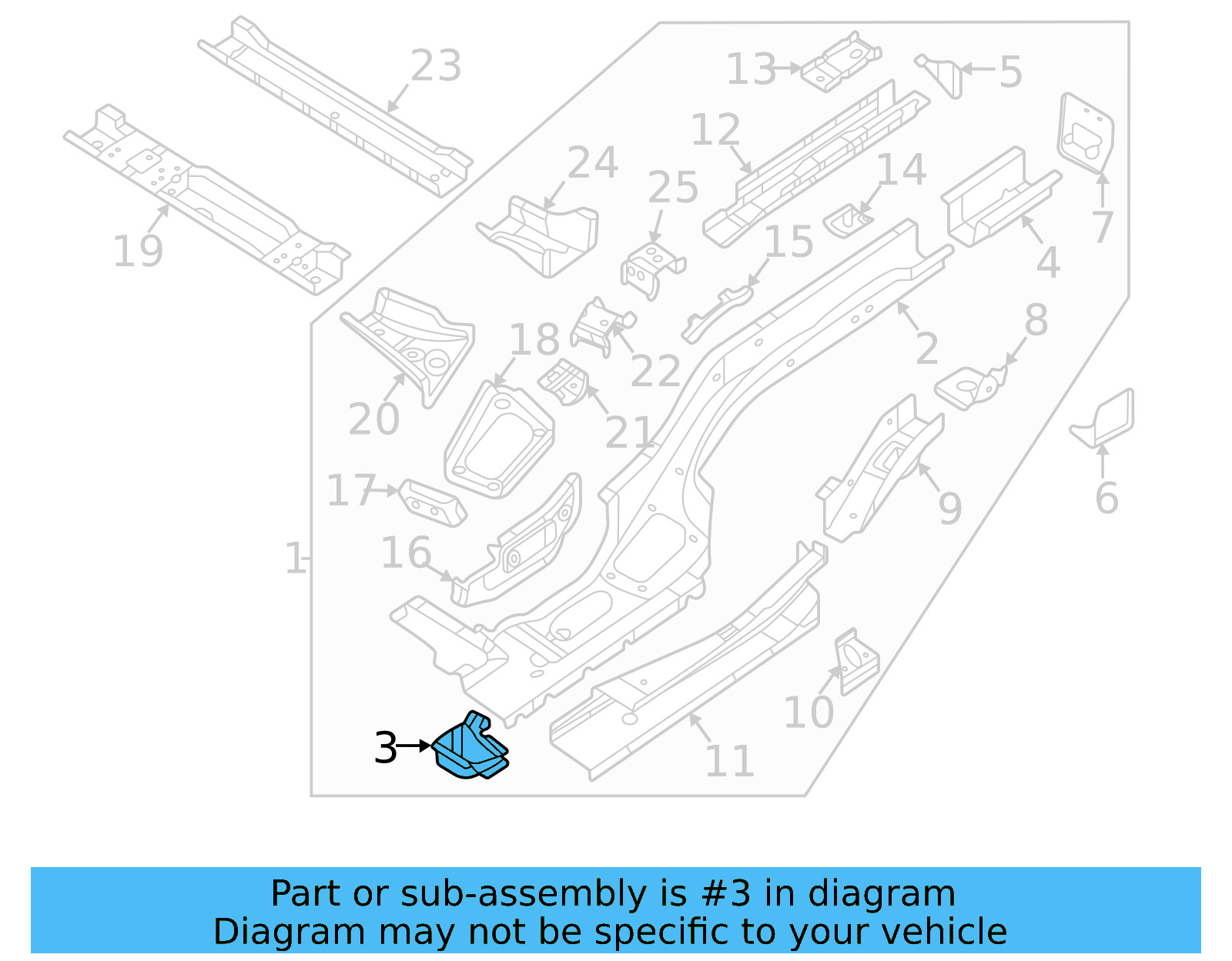 Rear Rail Filler 3QF-802-508 - View 4