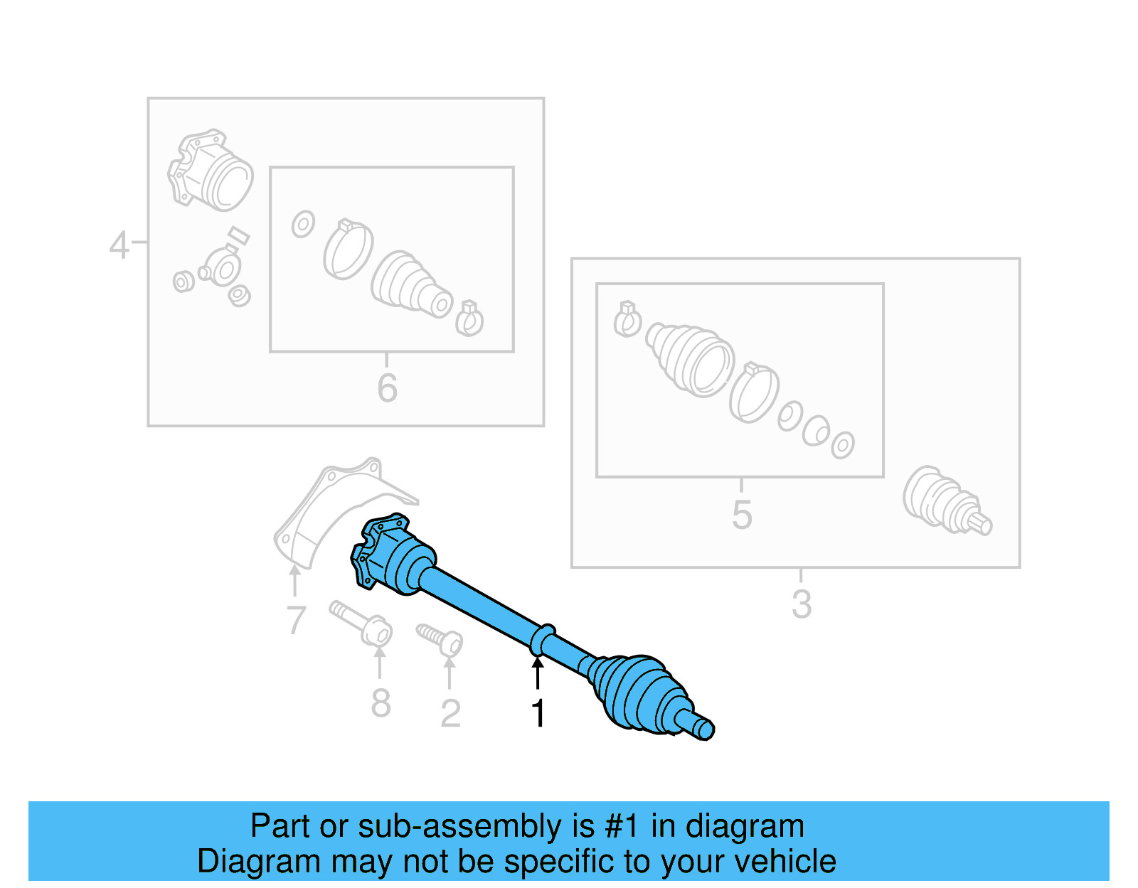 Axle Assembly 1K0-407-272-HR - View 7