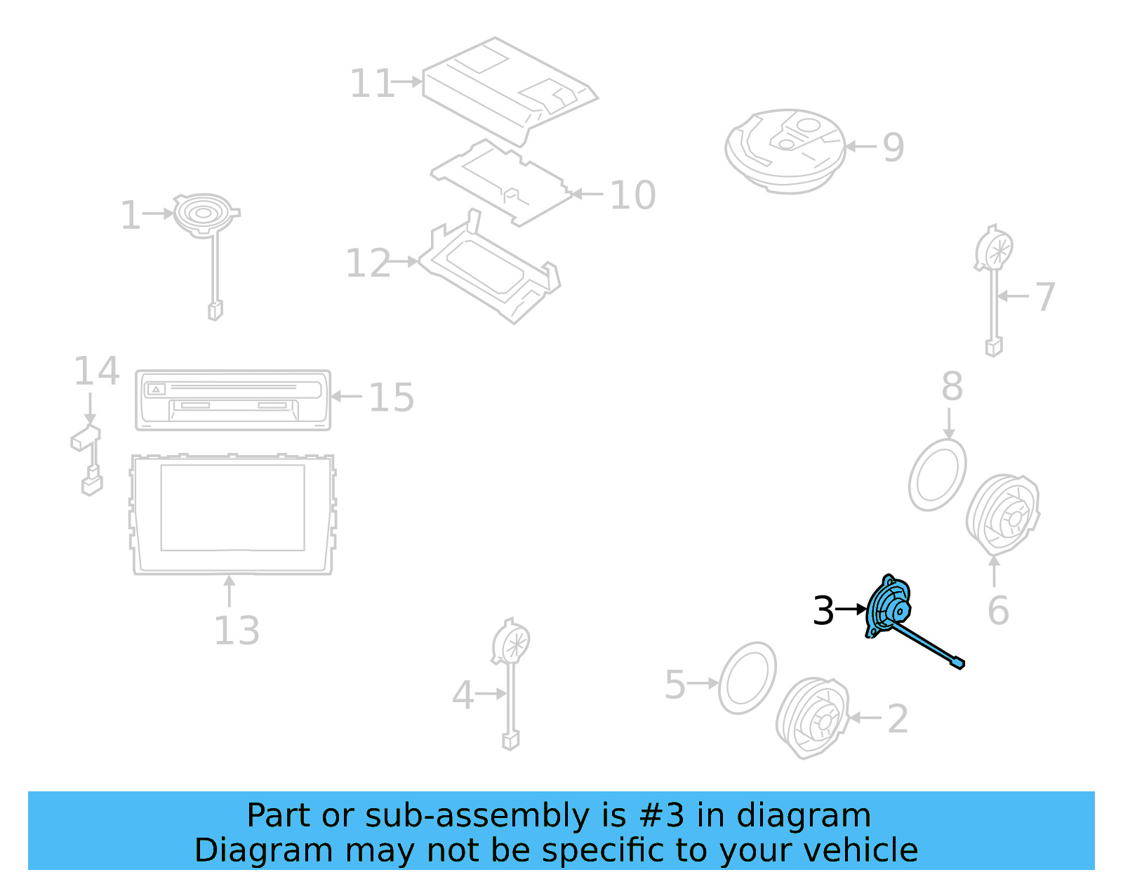 Front Dr Speaker 3G8-035-415-A - View 4