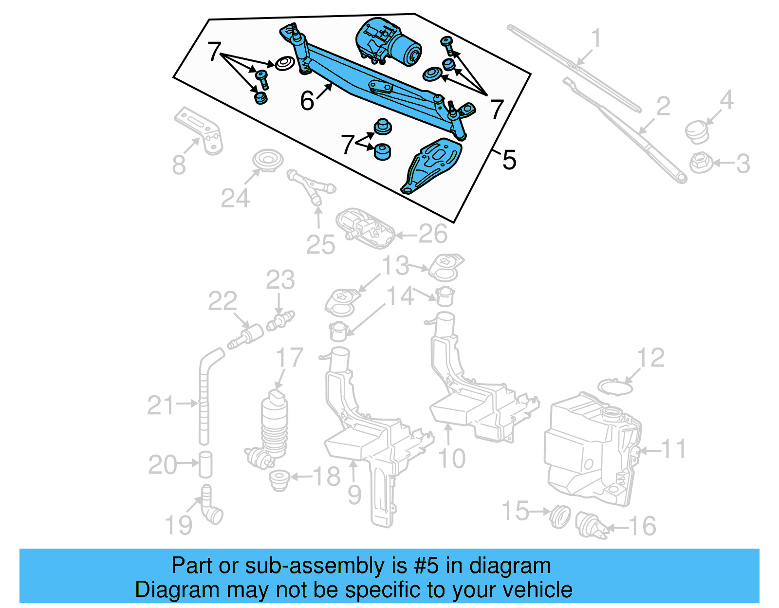 Wiper Frame 3AB-955-023-A - View 2