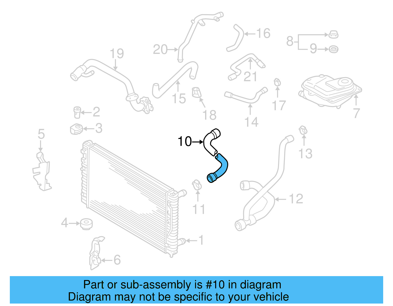 Upper Hose 8D0-121-101-K - View 4