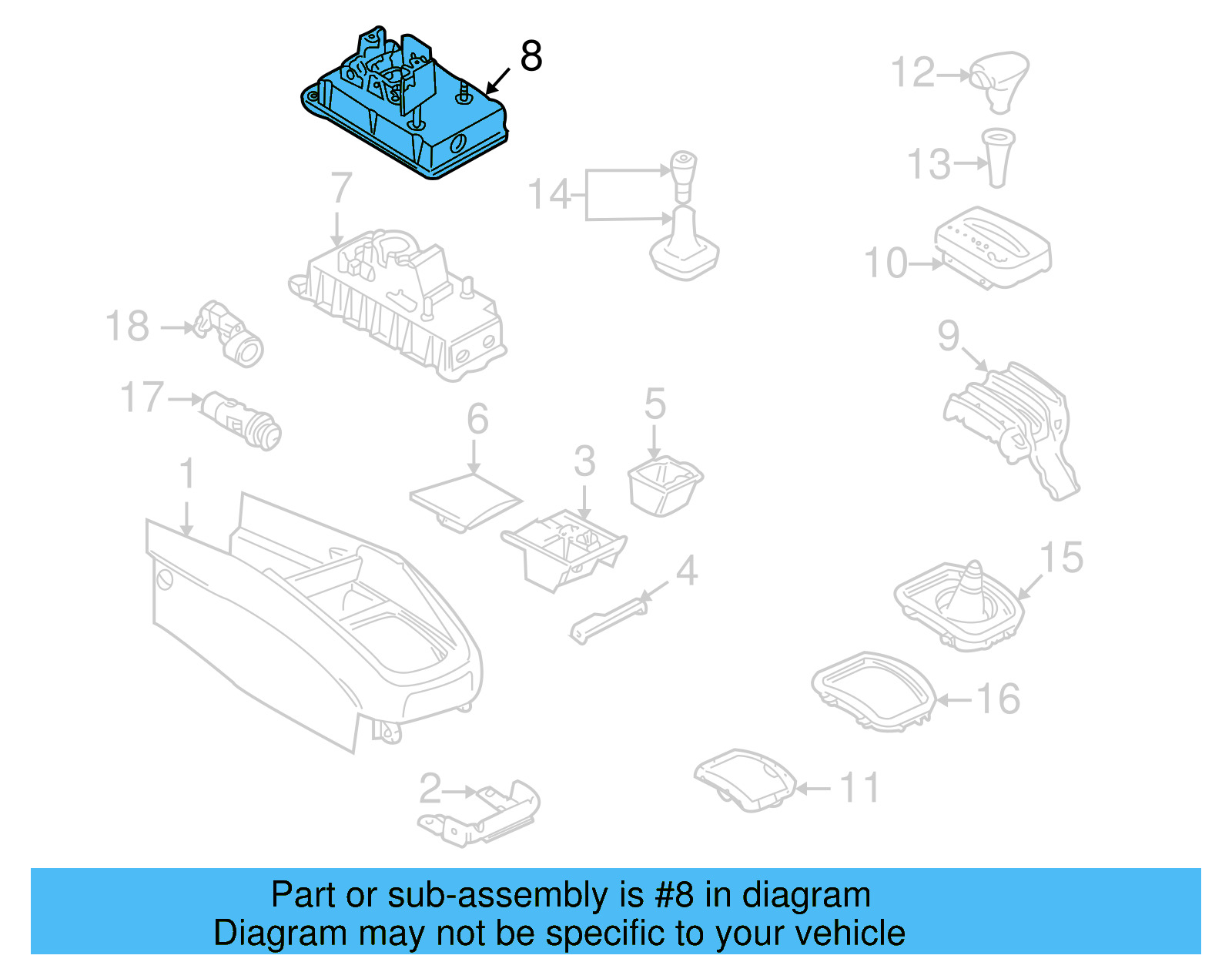Gear Shift Assembly 1J0-713-061-A - View 2