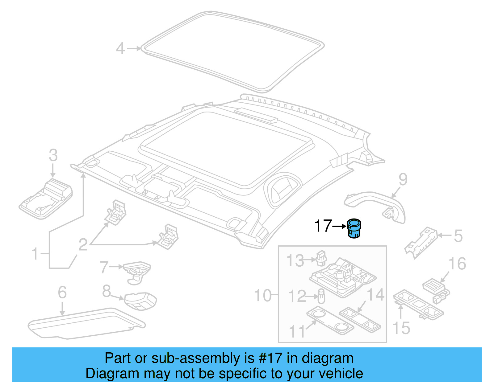 Sunroof Switch 5C5-959-561-A-CIT - View 4