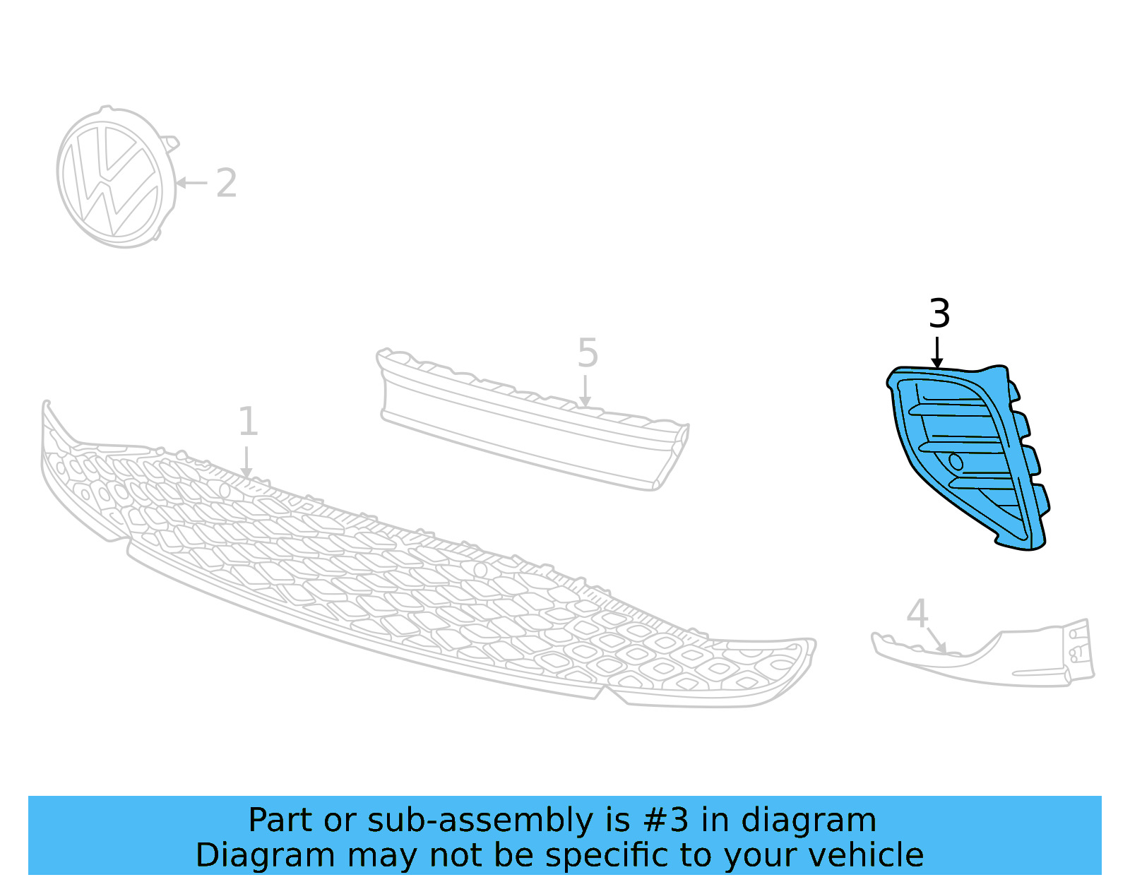 Outer Grille 11A-807-764-9B9 - View 4