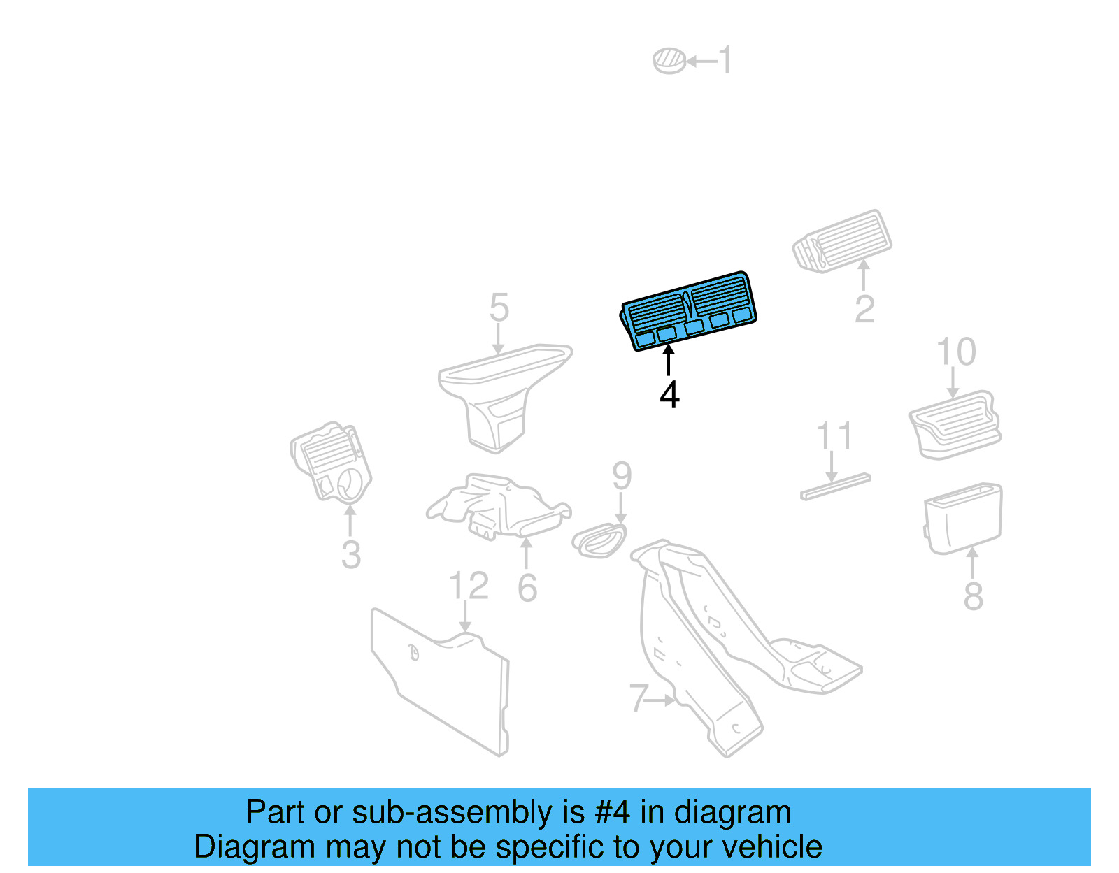 Vent Grille 1J0-819-728-E-2AQ - View 13