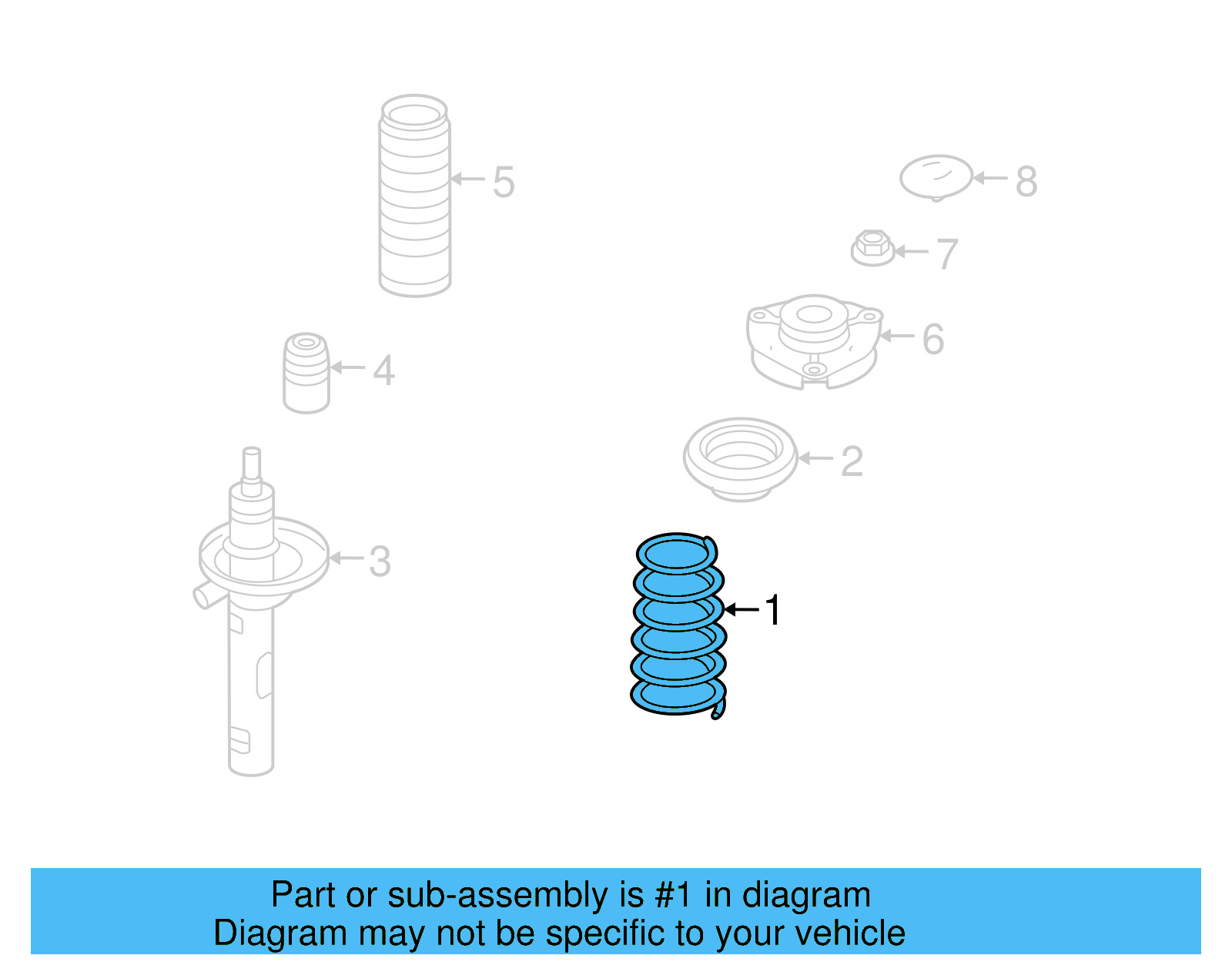 Coil Spring 1K0-411-105-JF - View 2