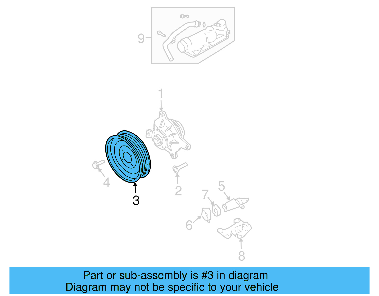 Pump Pulley 07D-121-031-D - View 4