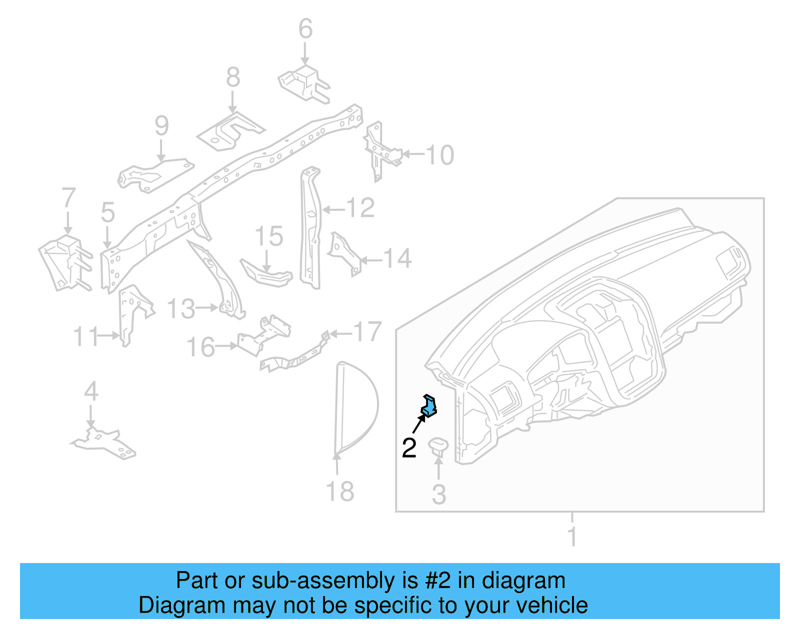 Instrument Panel Trim Panel Clip 1K0-867-961 - View 22