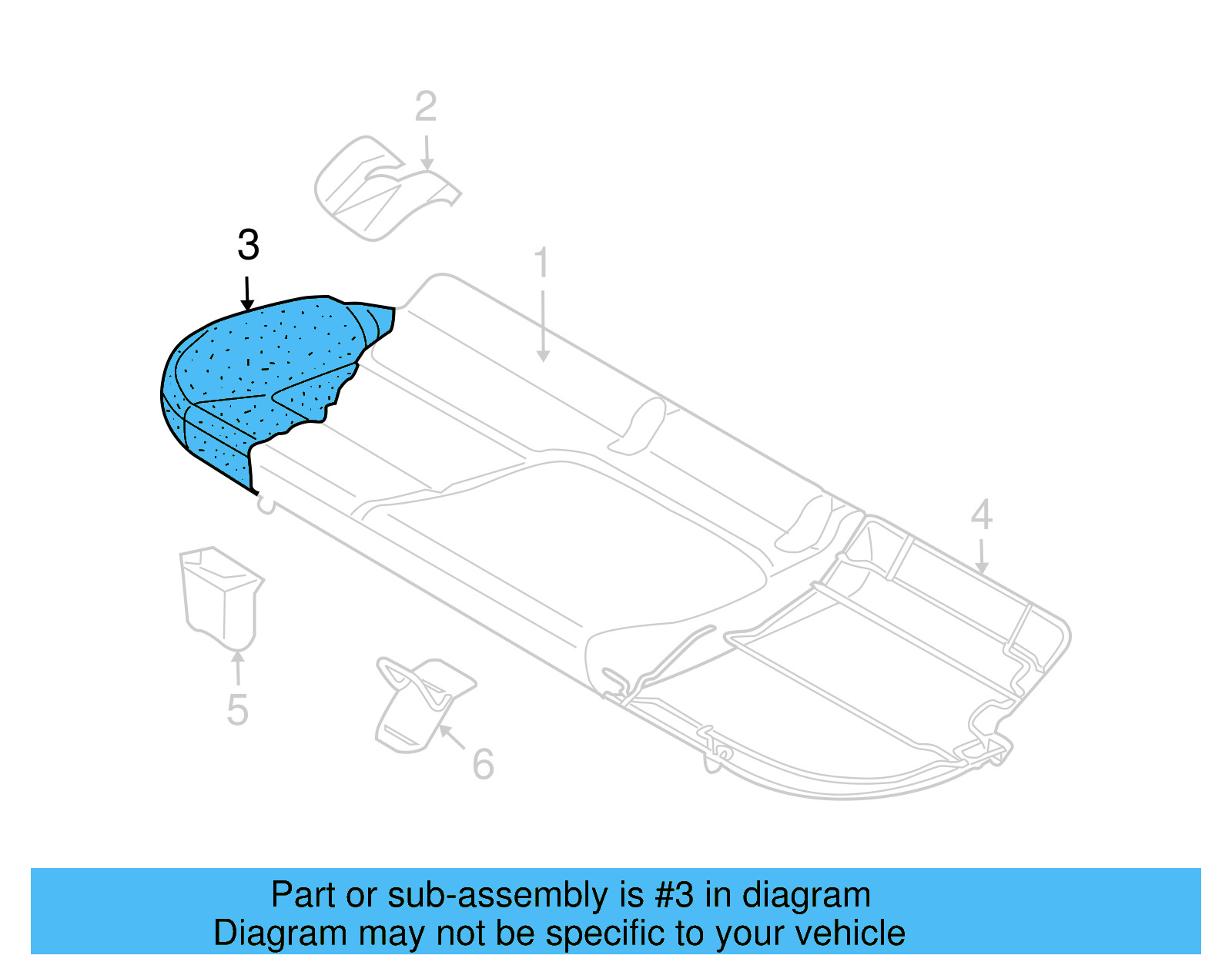 Seat Cushion Pad 5K0-885-375-H - View 10