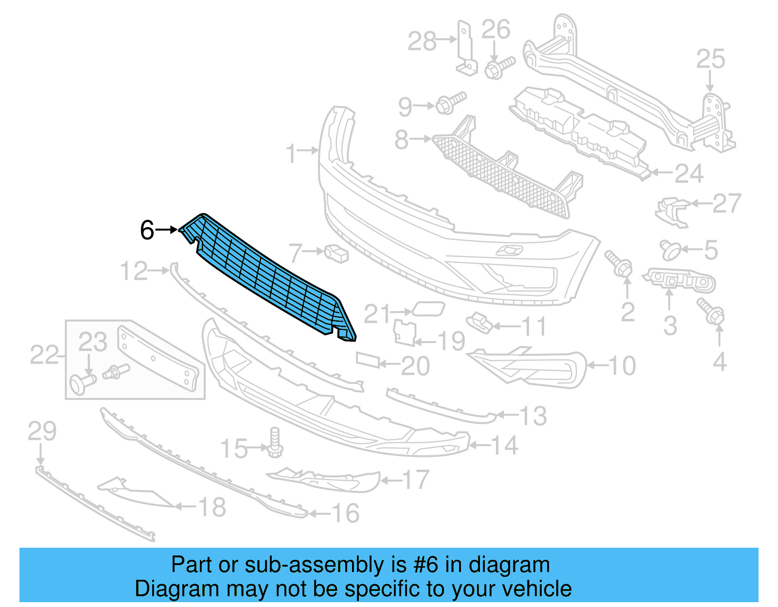 Lower Grille 7P6-853-671-H-RYP - View 7