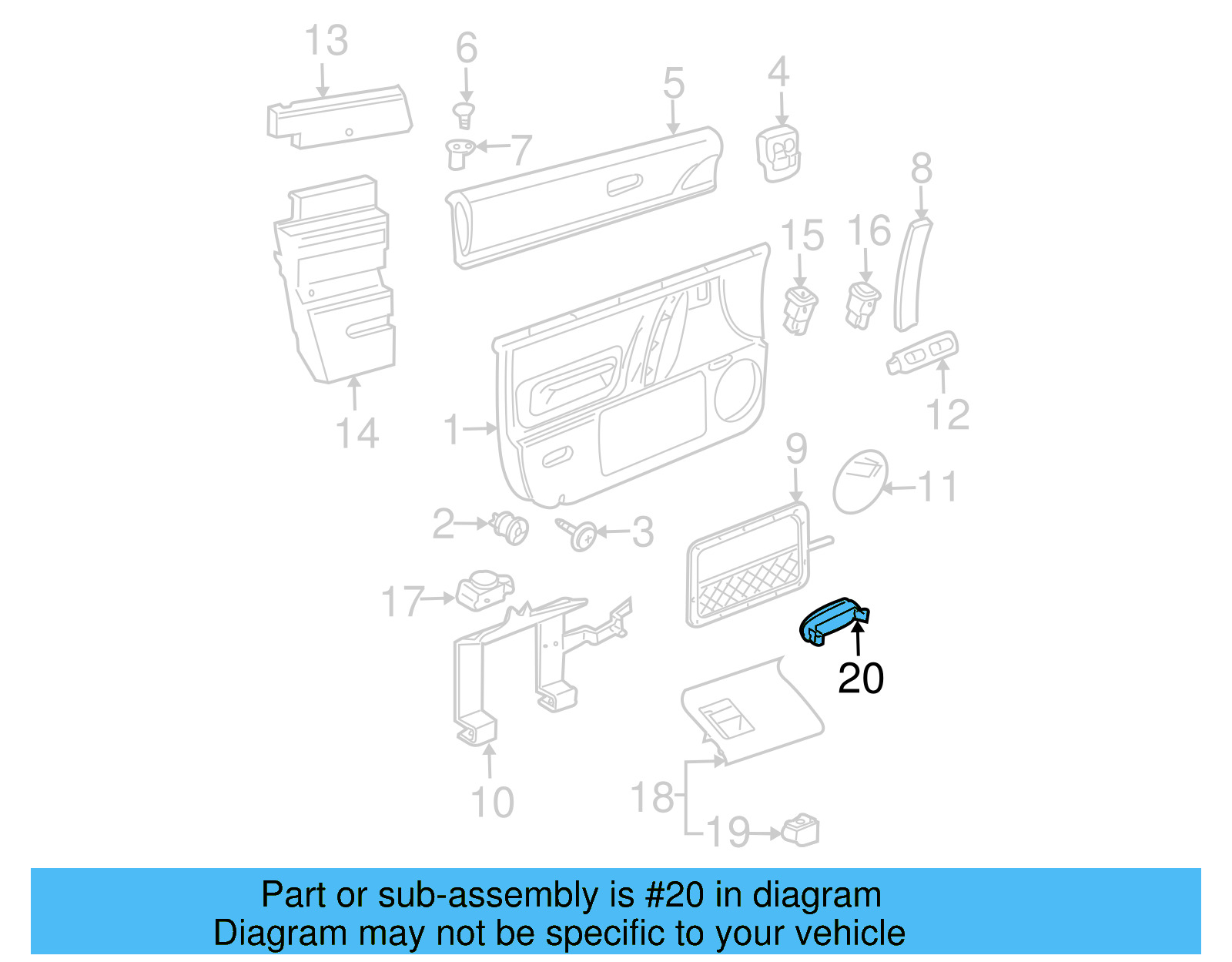 Door Interior Reflector 1H0-947-419-A - View 6