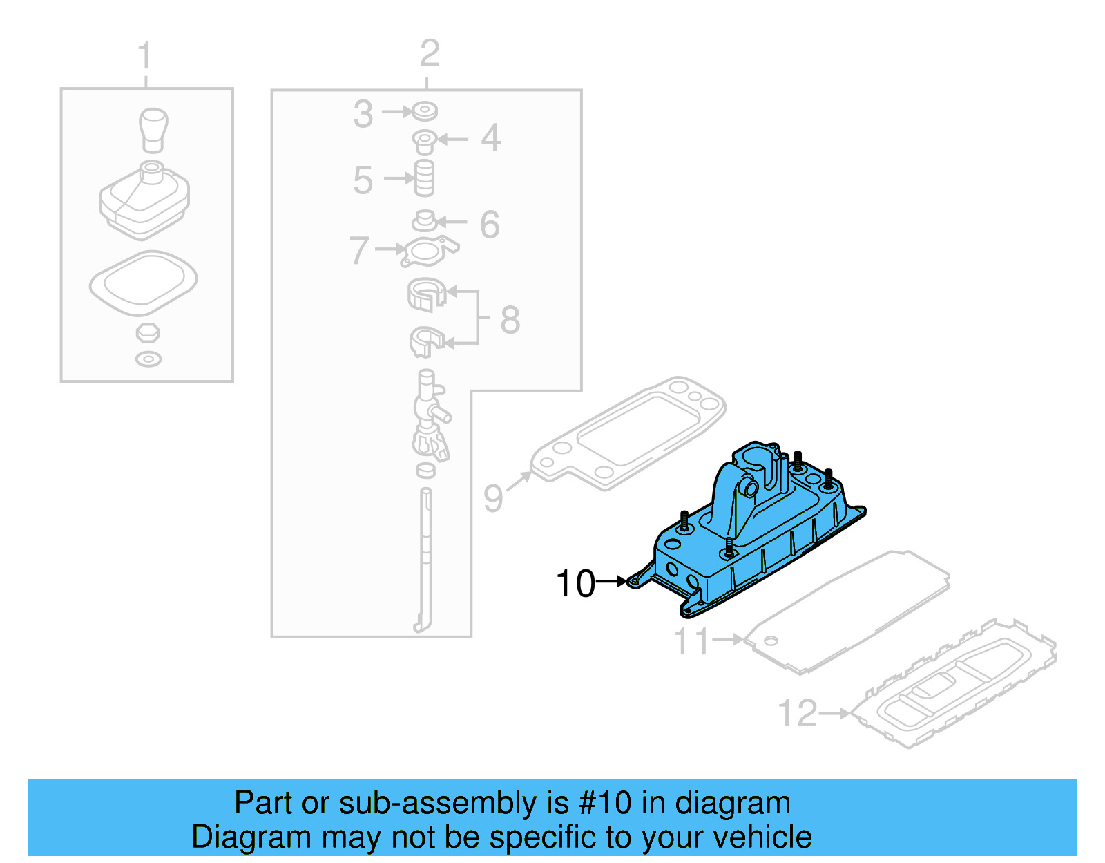 Gear Shift Assembly 1K0-711-061-A - View 2