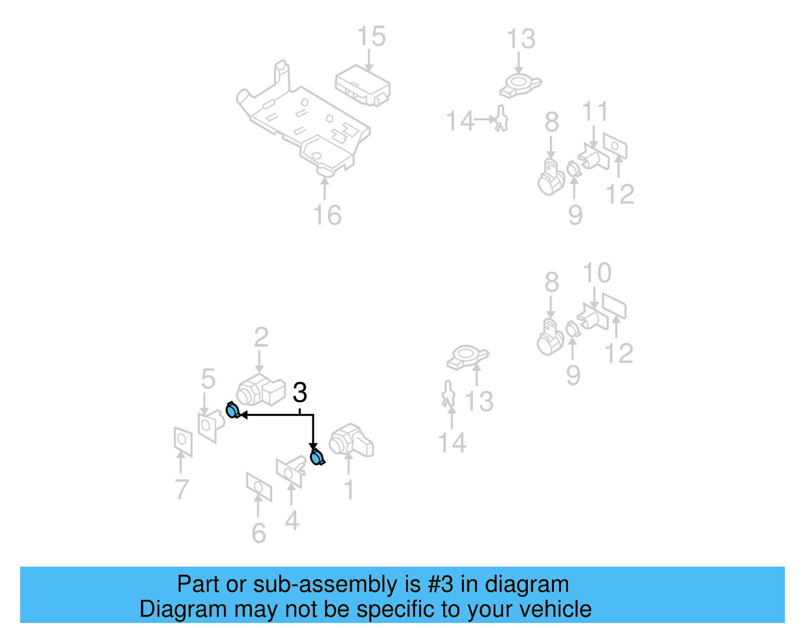 Reverse Sensor Seal 3C0-919-659 - View 7