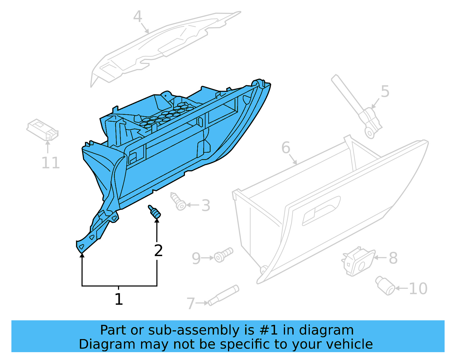 Glove Box Frame 3G8-857-114 - View 3