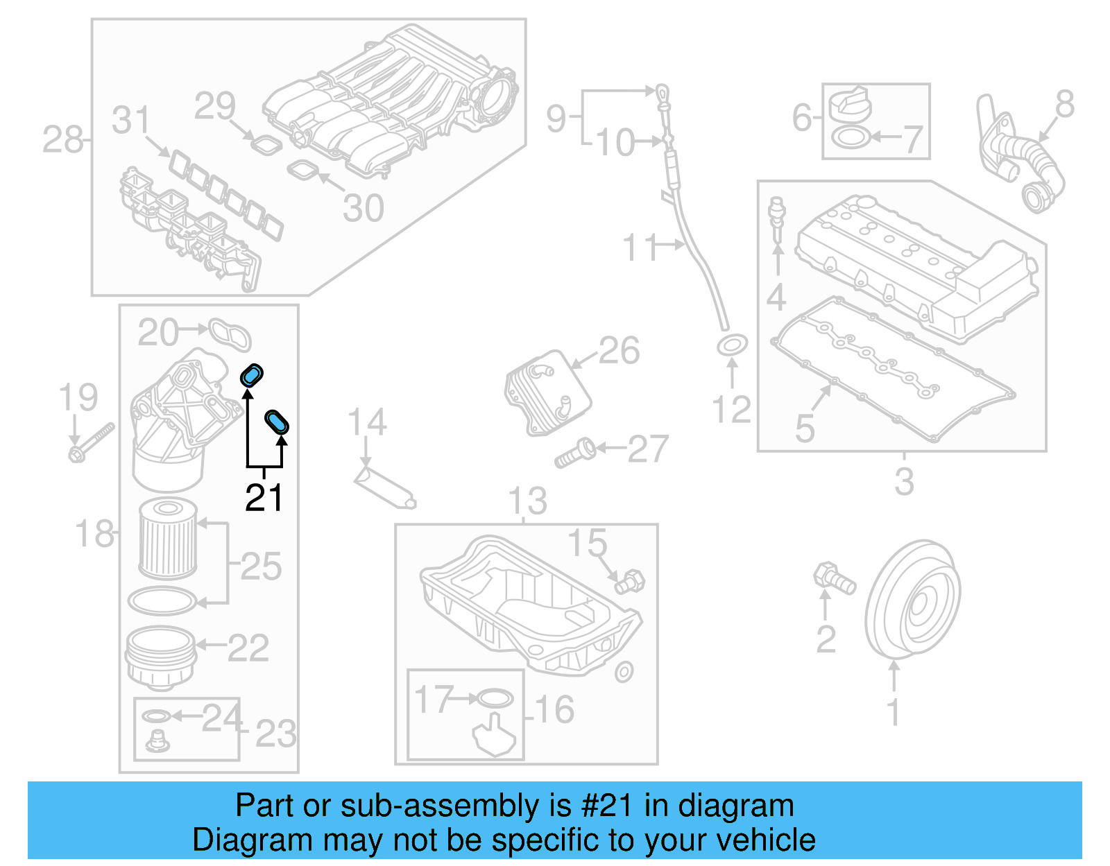 Oil Filter Housing Gasket Set 03H-198-070 - View 17
