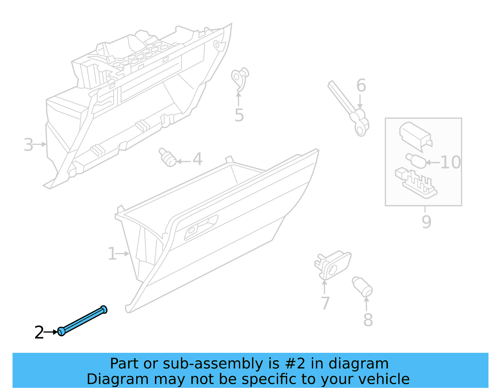Glove Box Door Pin WHT-005-732 - View 5