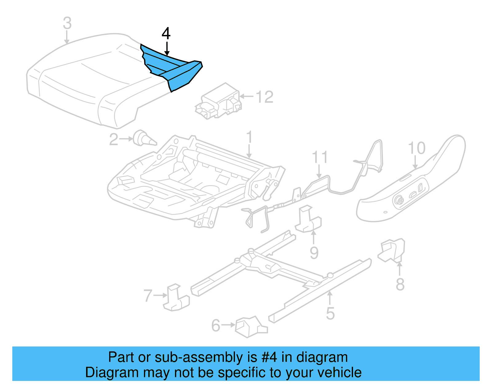 Seat Cushion Pad 3C8-881-375-K - View 4