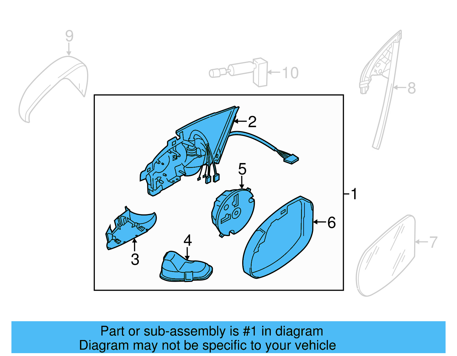 Mirror Assembly 3C8-857-508-CF-9B9 - View 6