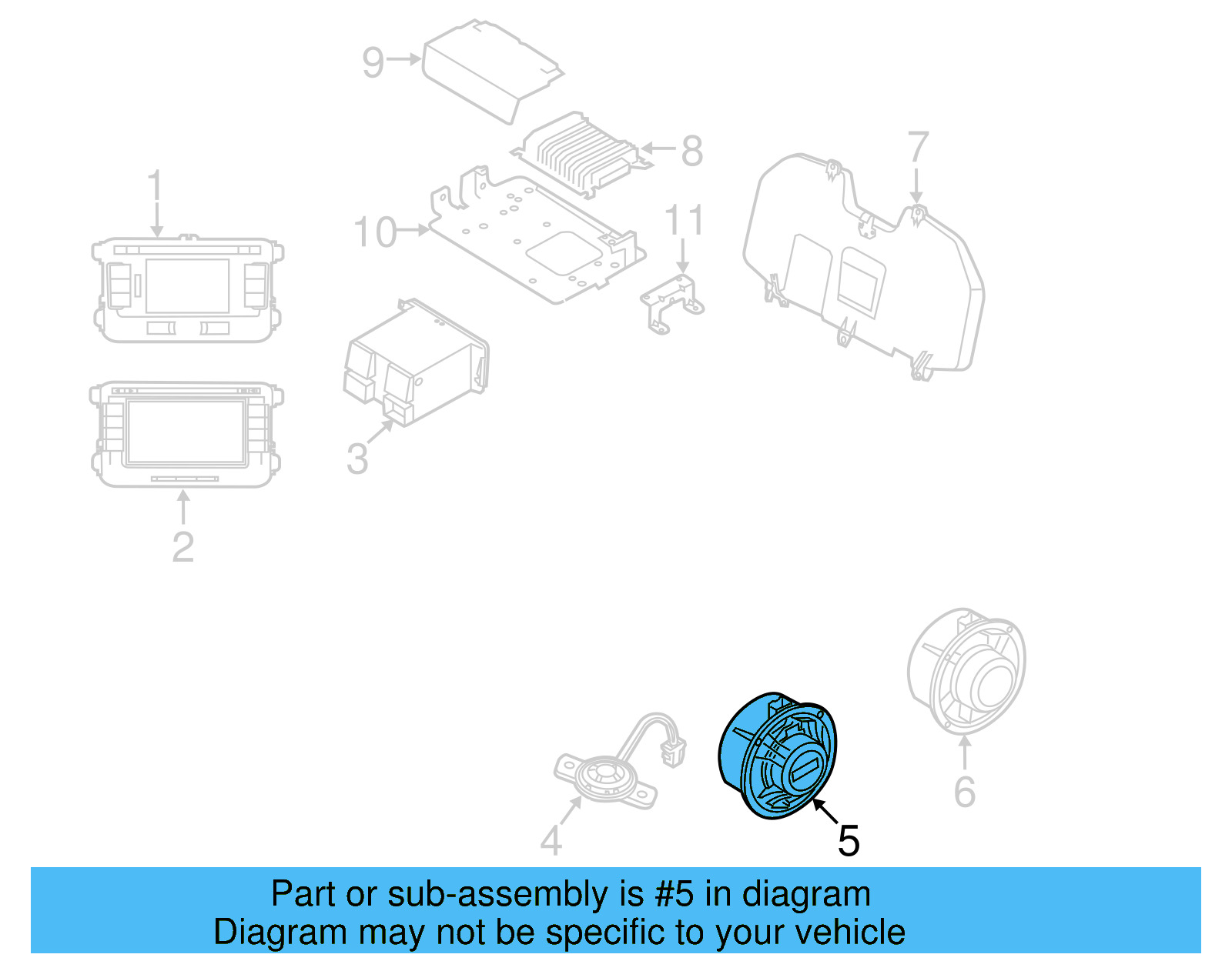 Front Dr Speaker 5C6-035-453-A - View 6