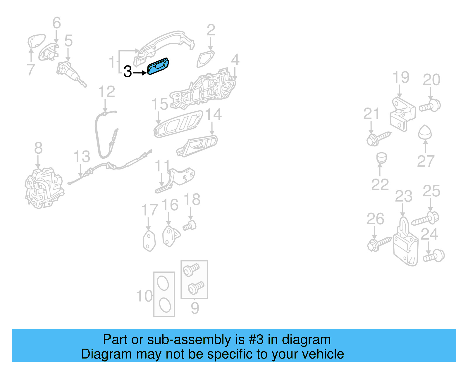 Handle, Outside Packing 3C0-839-209-B - View 10