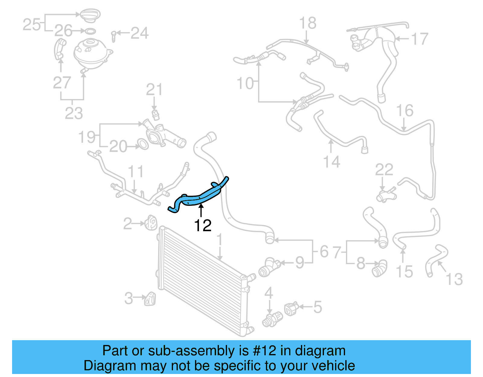 Engine Coolant Hose 1J0-121-086-BR