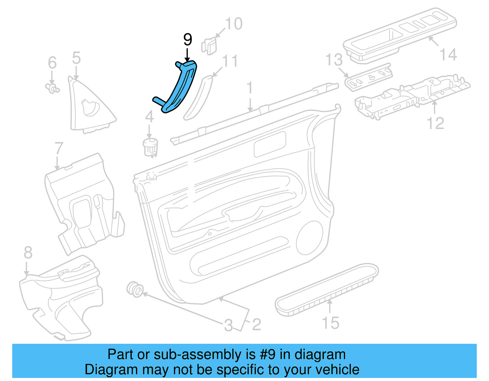 Pull Handle 3B0-867-180-A-R48 - View 9