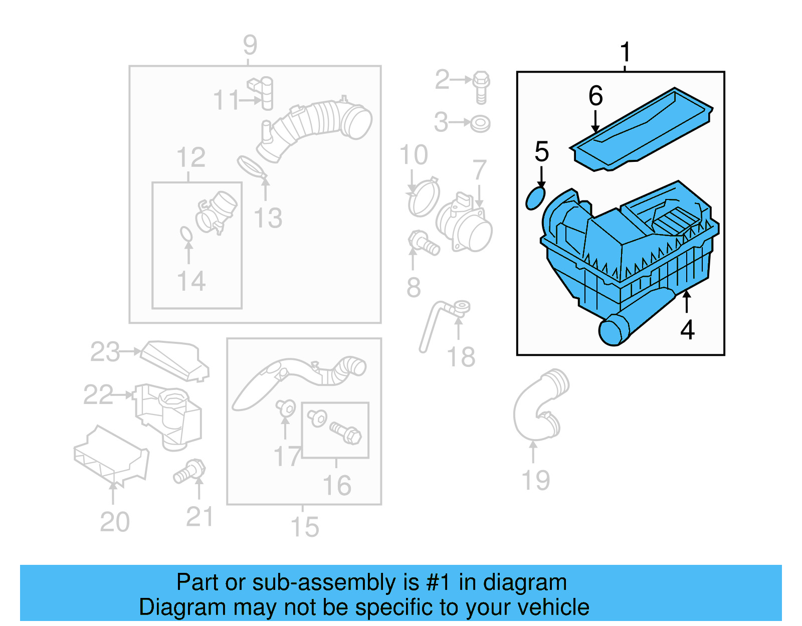 Air Cleaner Assembly 3C0-129-607-AS - View 4
